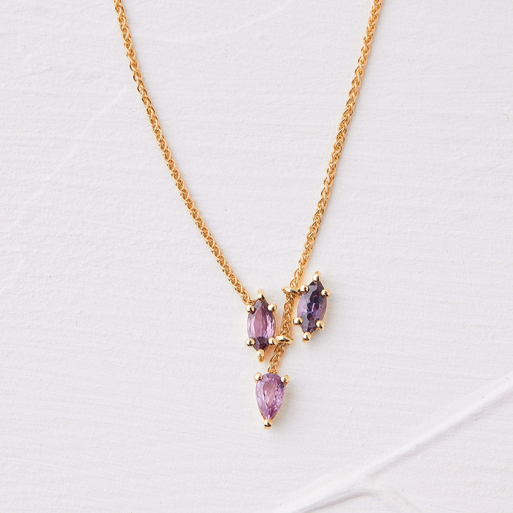 Turner Necklace with pink sapphires in shades of pink