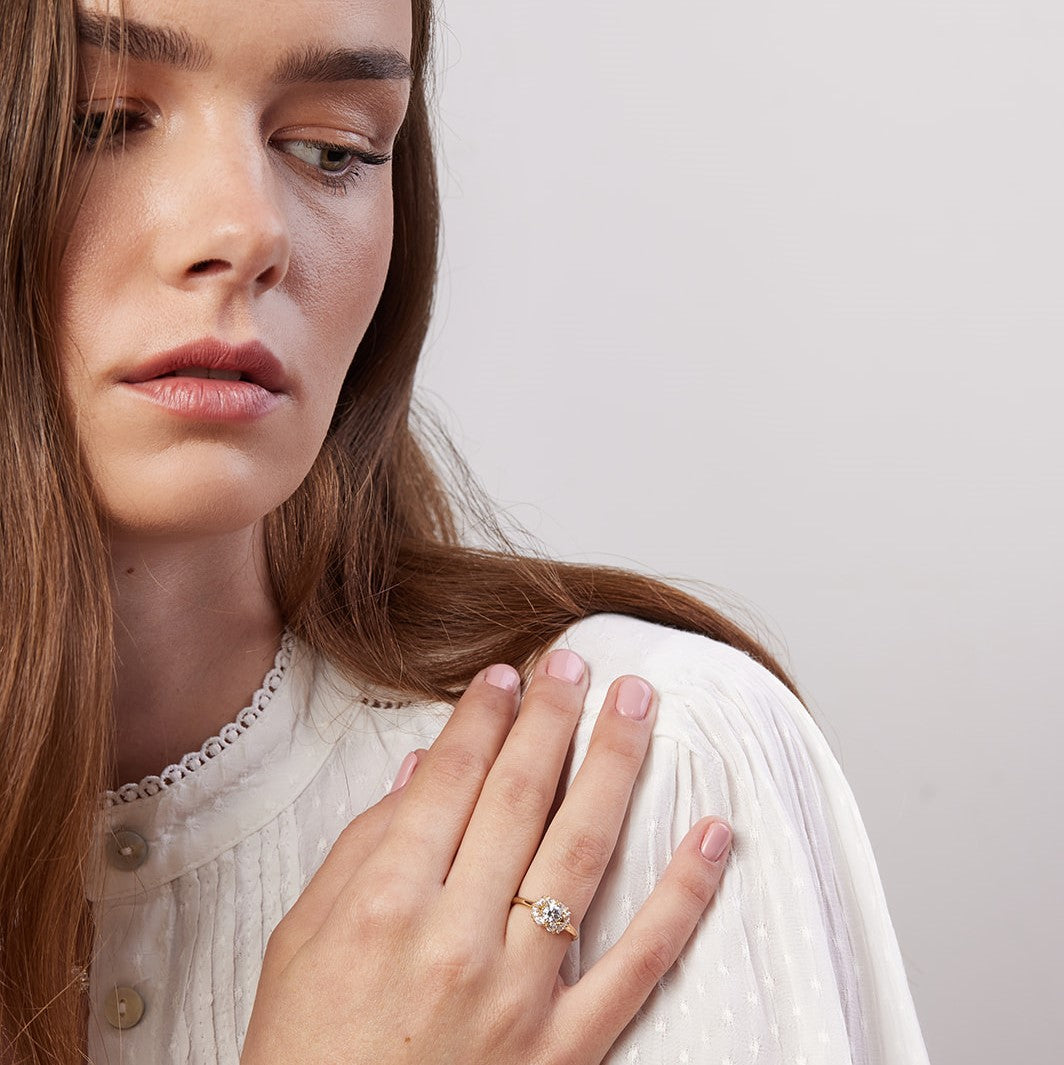 Seurat Ring set with lab diamonds