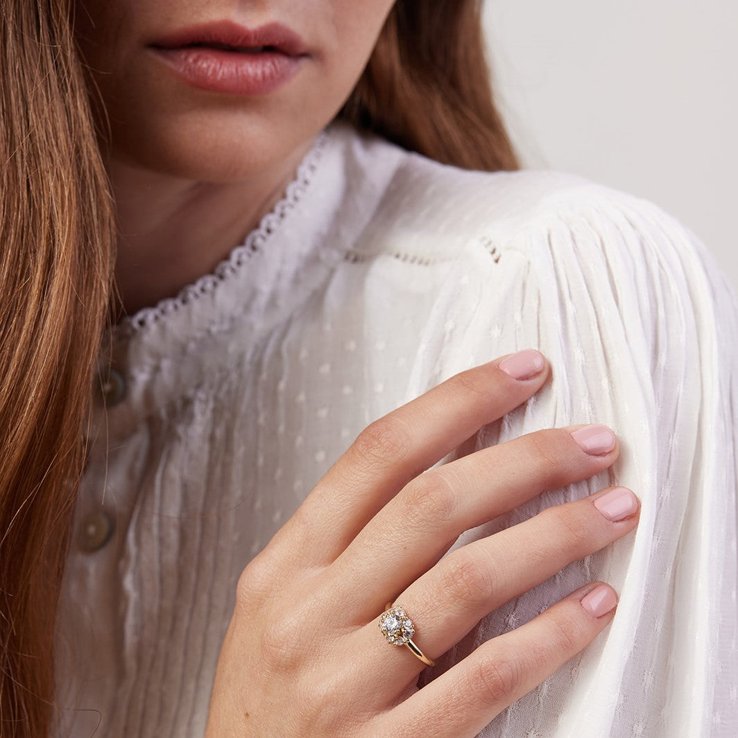 Seurat Ring set with lab diamonds