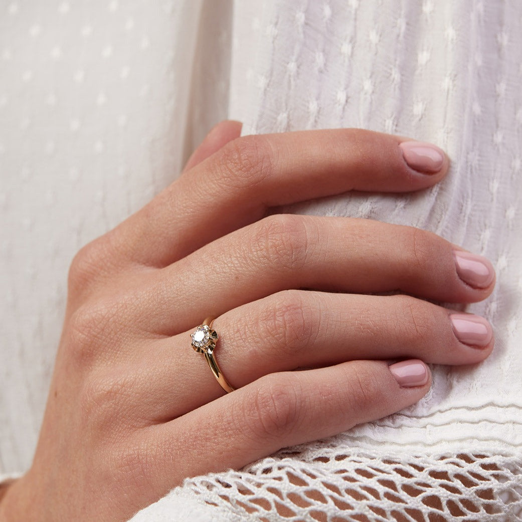 Kahlo Ring set with 0.25 carat lab diamond