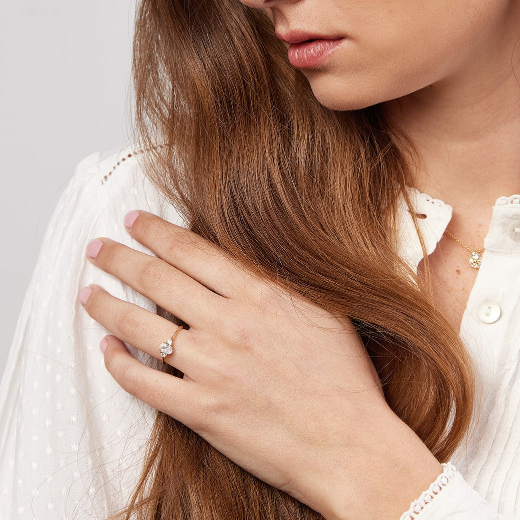 Monet Ring set with oval diamond