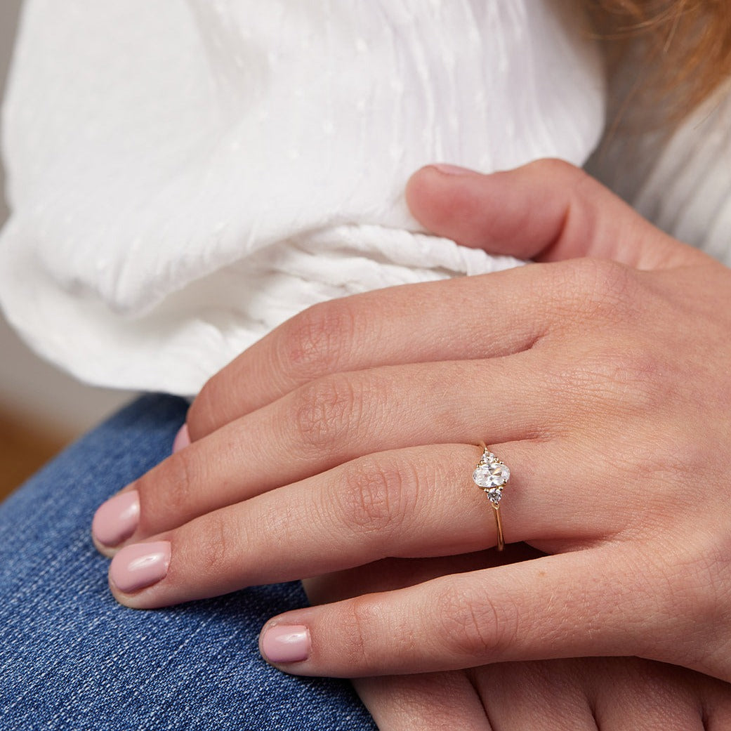 Monet Ring set with oval diamond