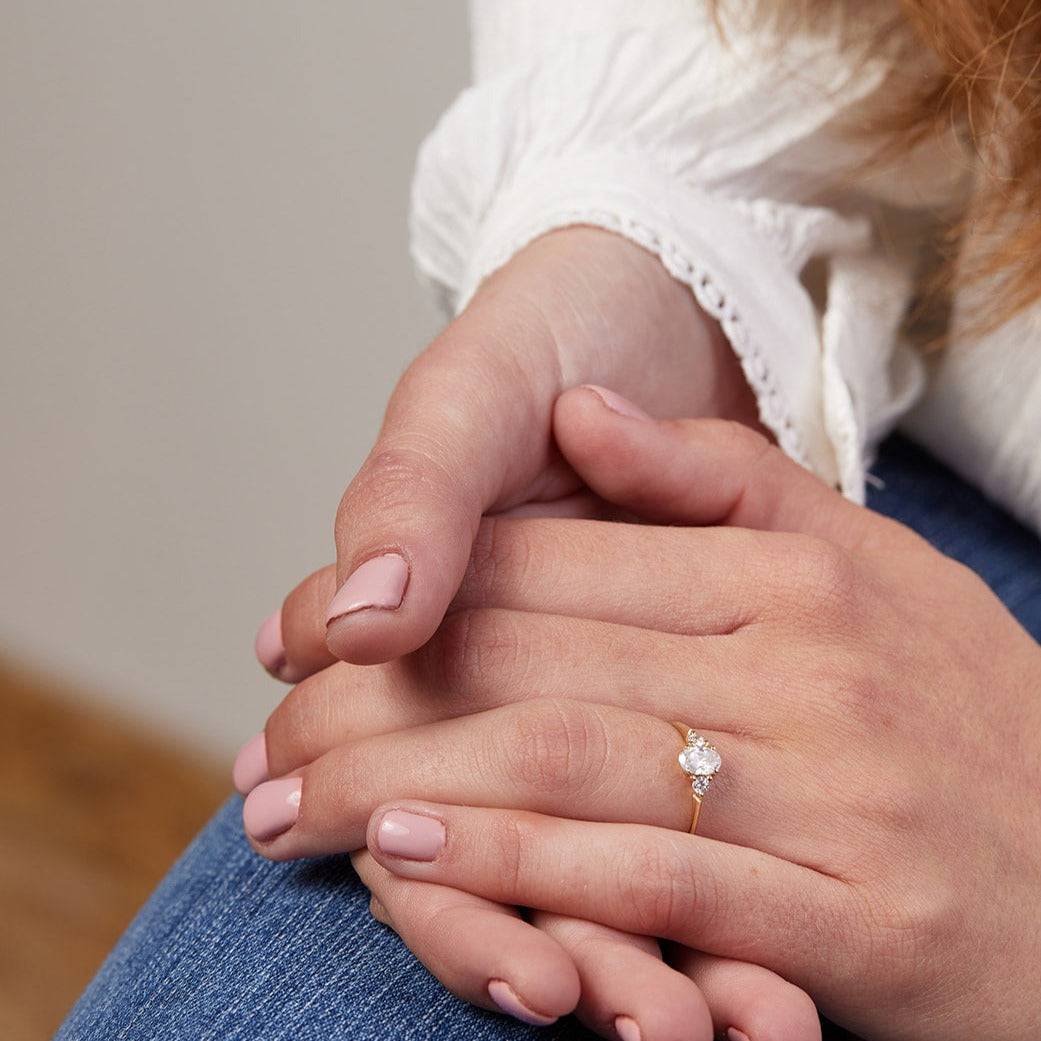 Monet Ring set with oval diamond