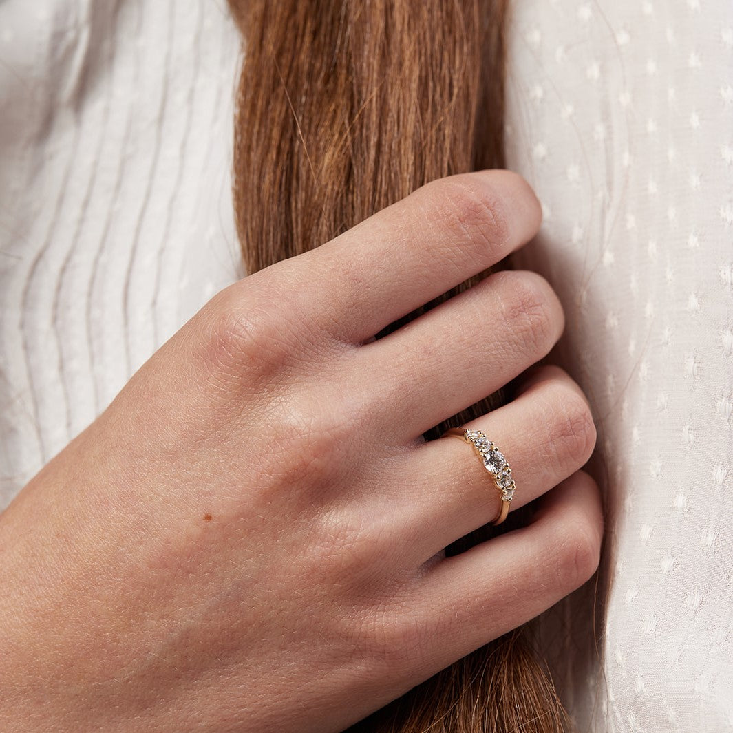 Timeless Ripple Ring with 0.25ct Lab Diamond