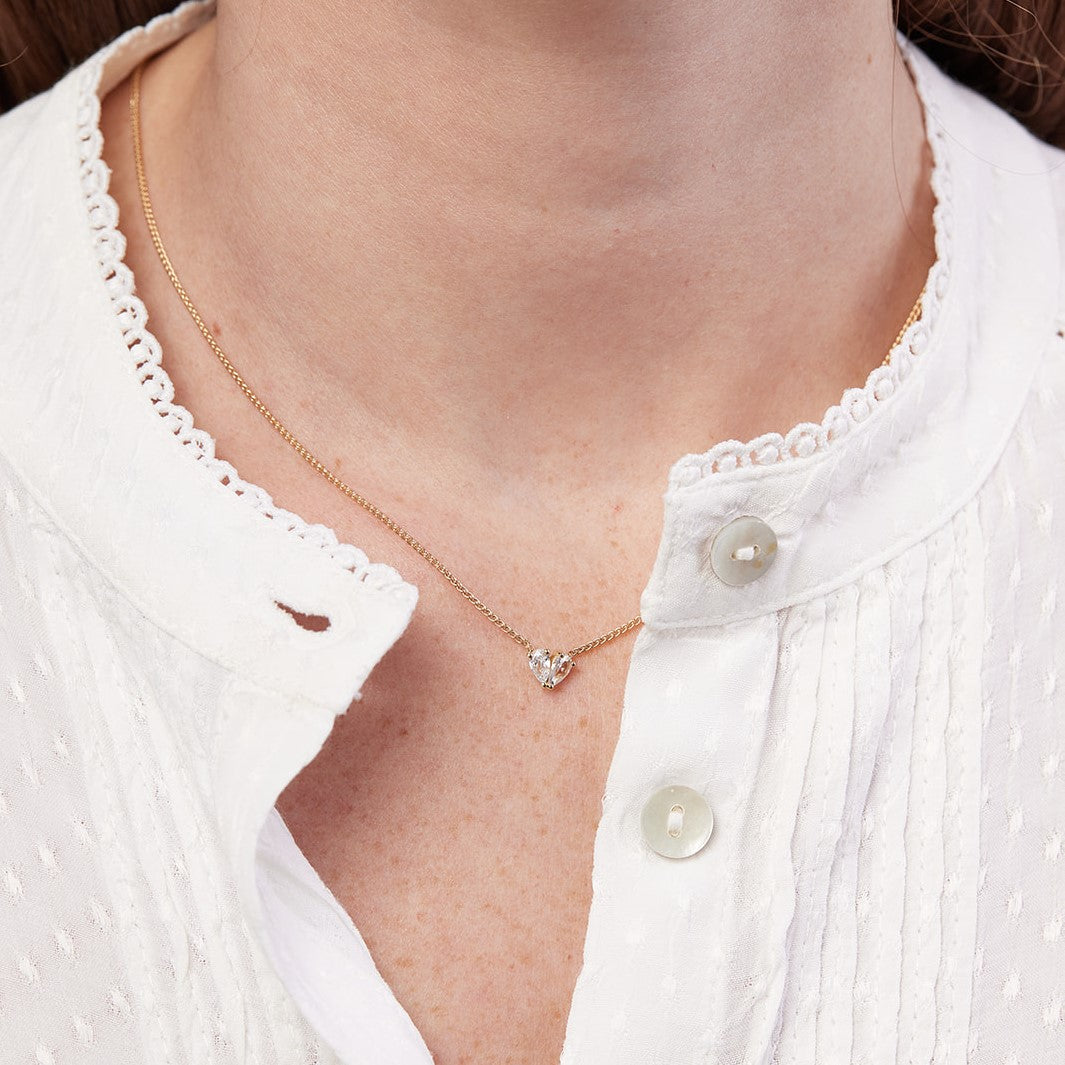 Manet Necklace with lab-grown heart-shaped drop diamonds