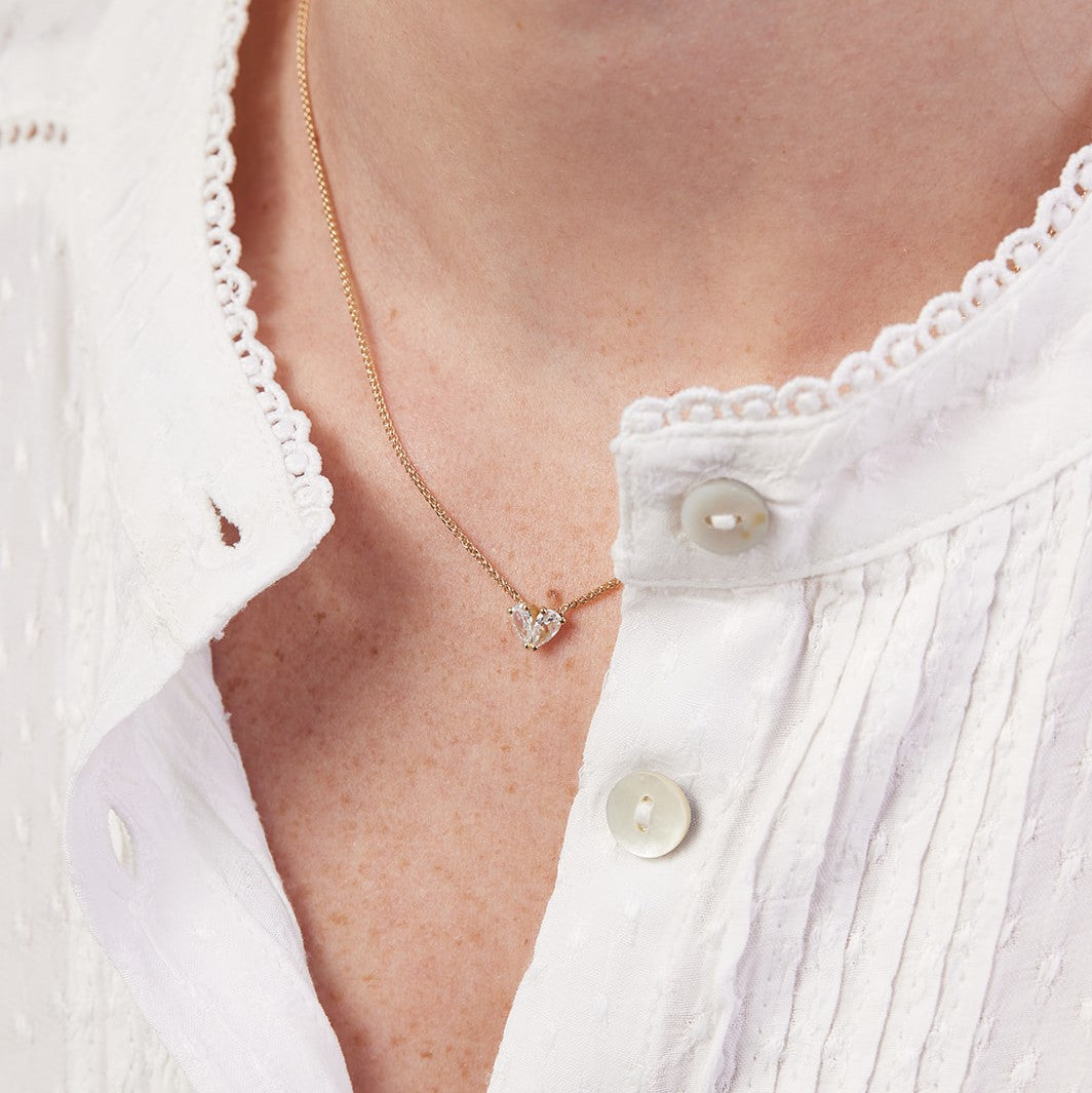 Manet Necklace with lab-grown heart-shaped drop diamonds