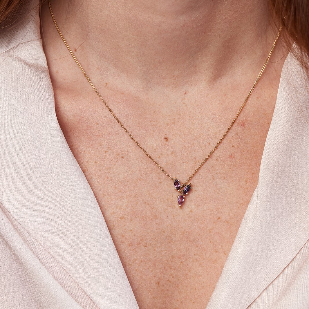 Turner Necklace with pink sapphires in shades of pink