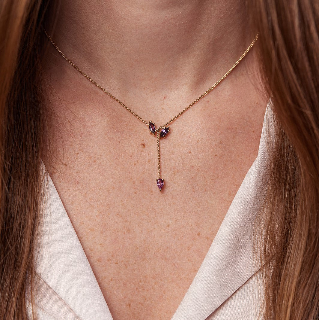 Turner Necklace with pink sapphires in shades of pink