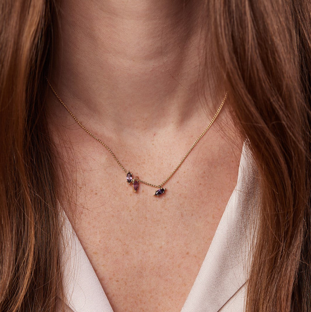 Turner Necklace with pink sapphires in shades of pink