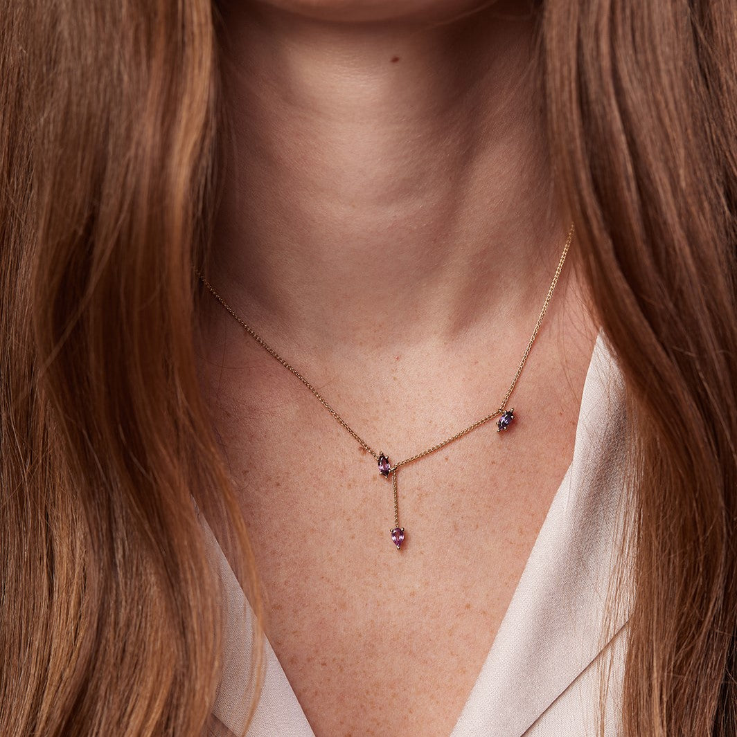 Turner Necklace with pink sapphires in shades of pink