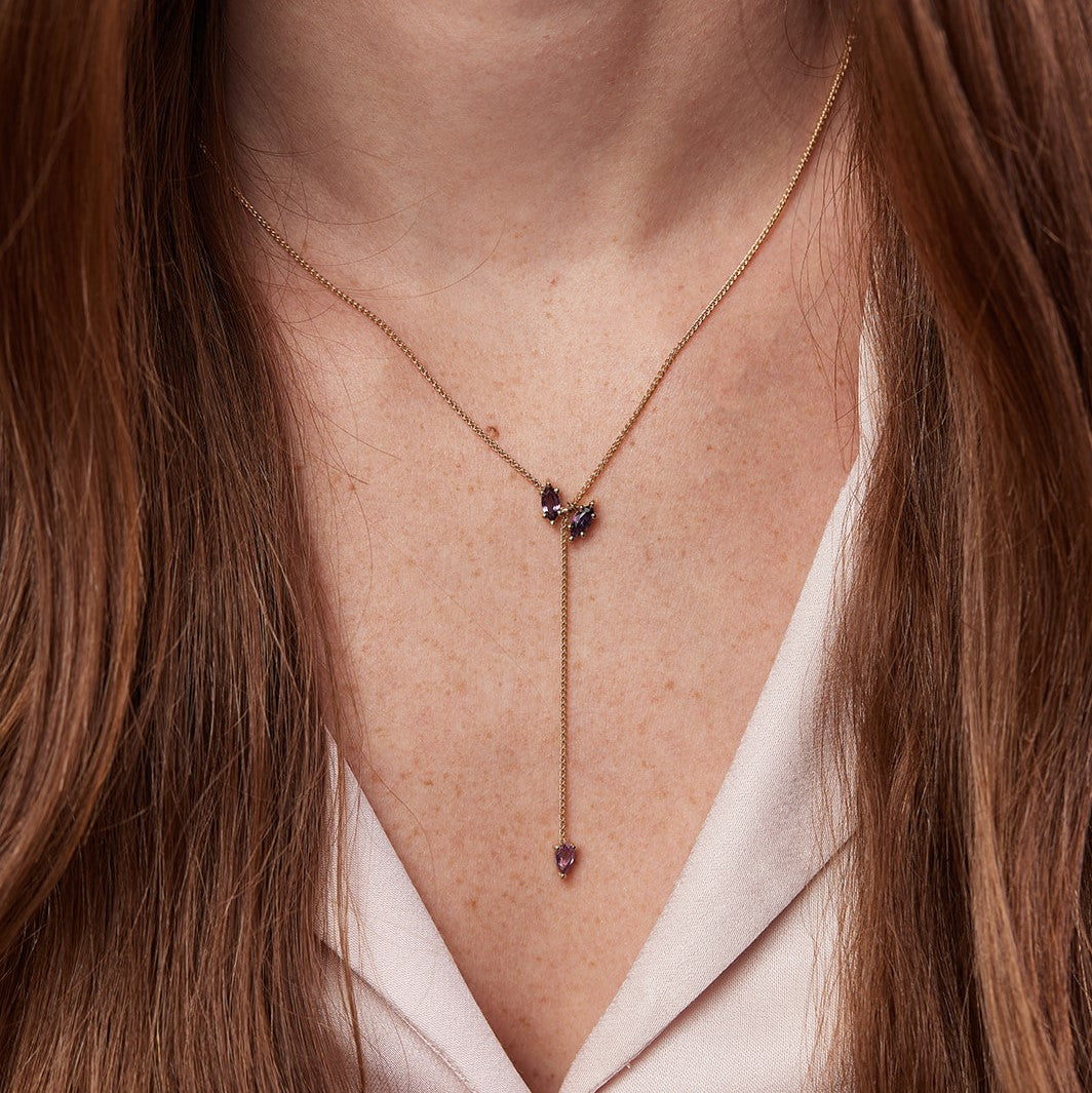 Turner Necklace with pink sapphires in shades of pink