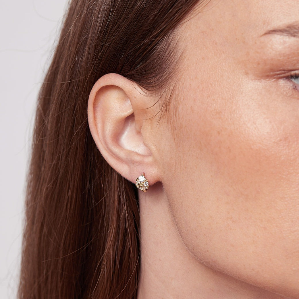 Raphael Gold Earrings with lab-created diamonds