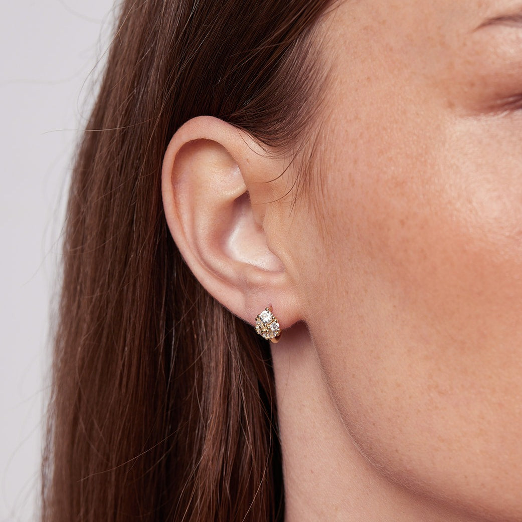 Raphael Gold Earrings with lab-created diamonds