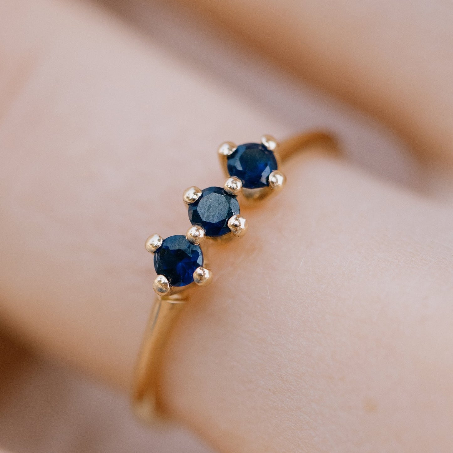 Kingfisher Ring Set with Blue Sapphires