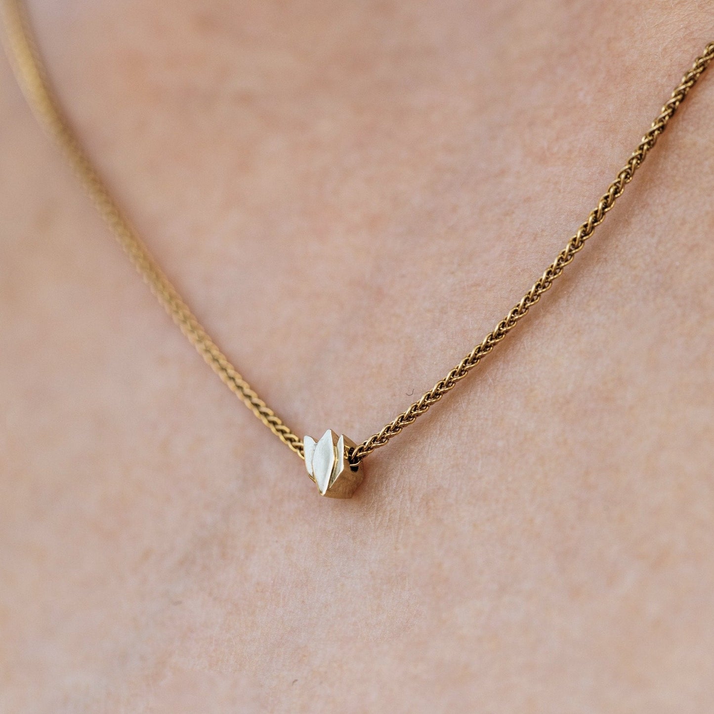 Gold Necklace With Cyclamen Pendant