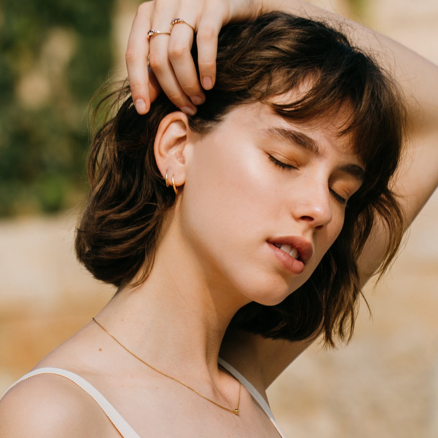 Gold Necklace With Cyclamen Pendant