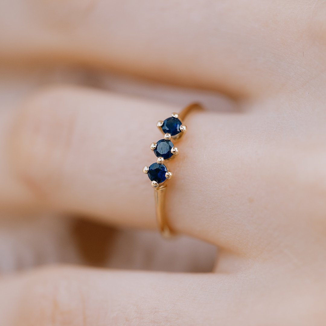 Kingfisher Ring Set with Blue Sapphires