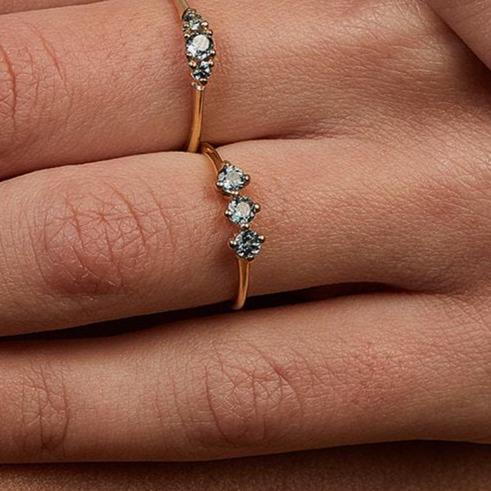 Kingfisher Ring Set with Green Sapphires