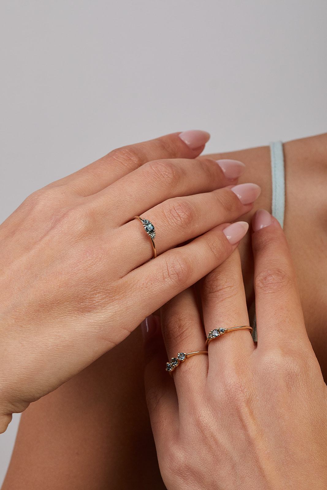 Glowing Anemone Green Sapphire Ring