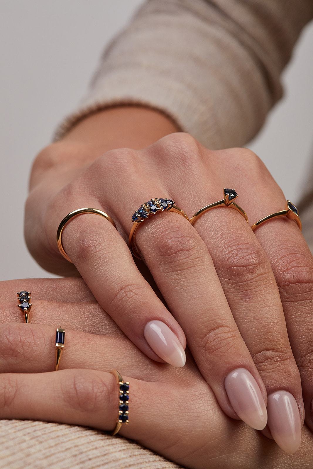 Stunning Sapphire Hummingbird Marquise-Cut Ring
