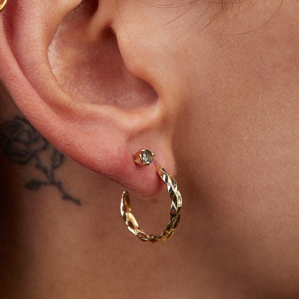 Gold oat earrings