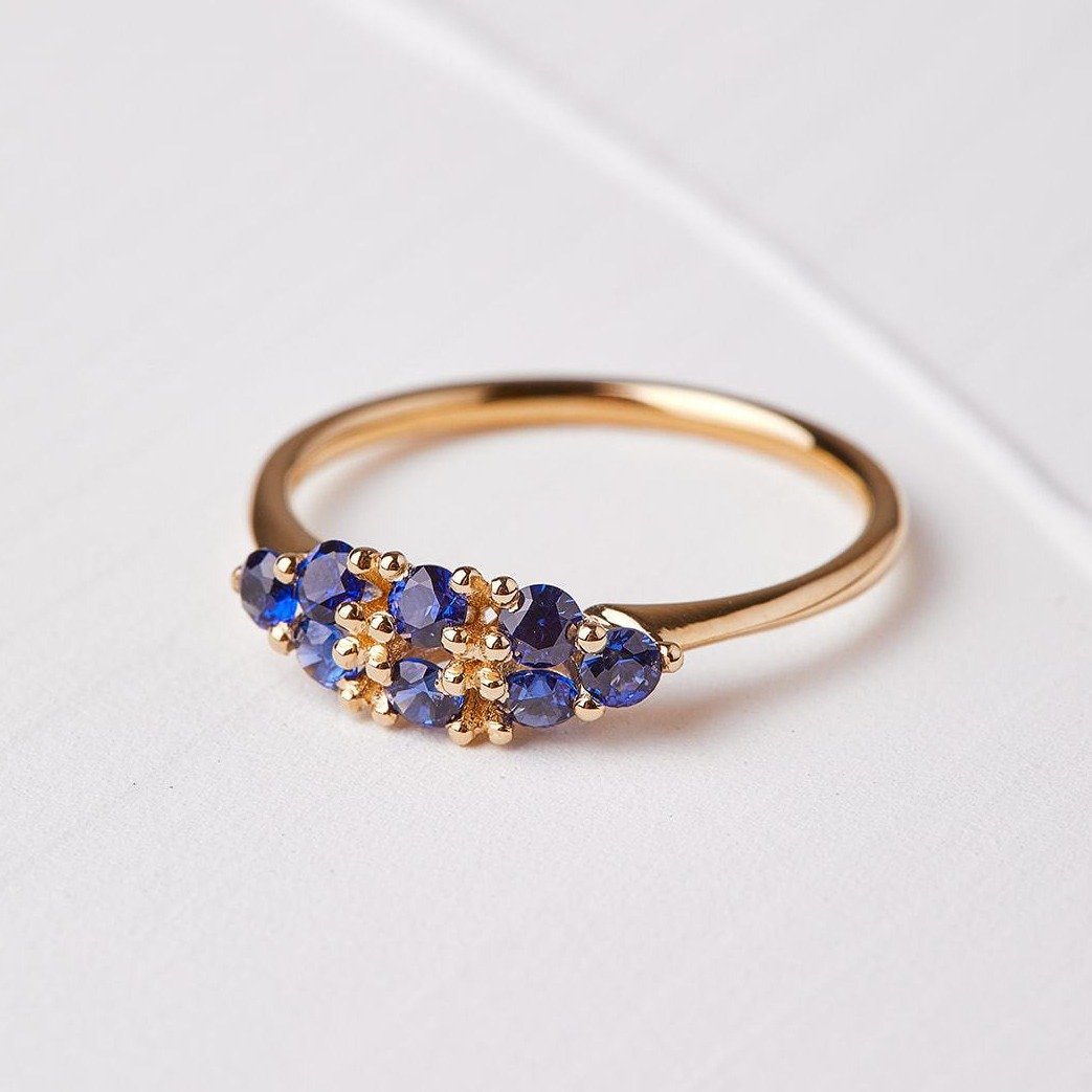 Mesmerizing Blue Sapphire Orchid Ring