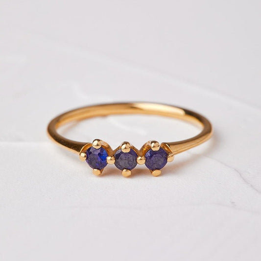 Kingfisher Ring Set with Blue Sapphires