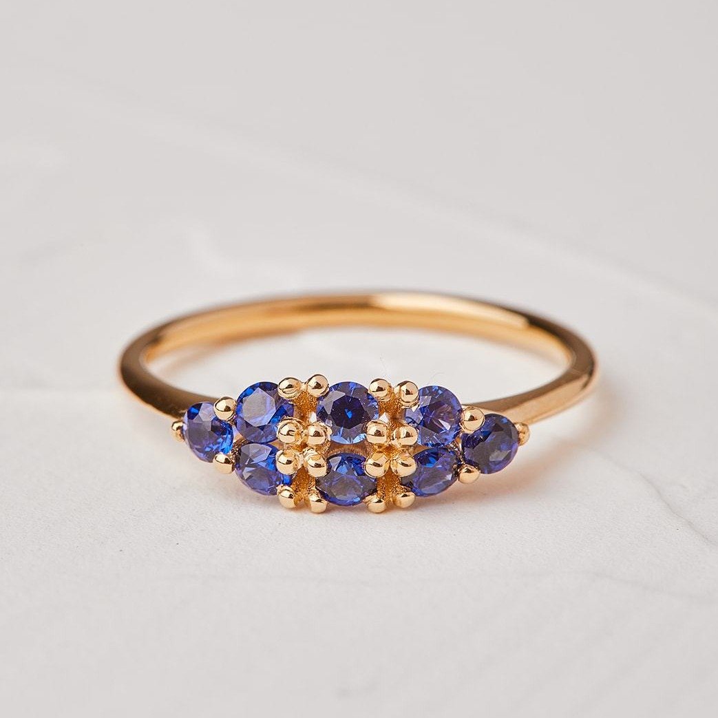 Mesmerizing Blue Sapphire Orchid Ring