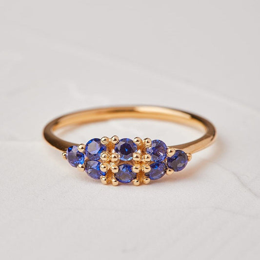 Mesmerizing Blue Sapphire Orchid Ring
