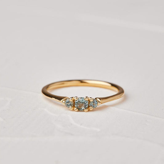 Glowing Anemone Green Sapphire Ring