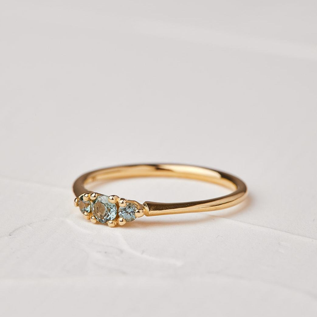 Glowing Anemone Green Sapphire Ring