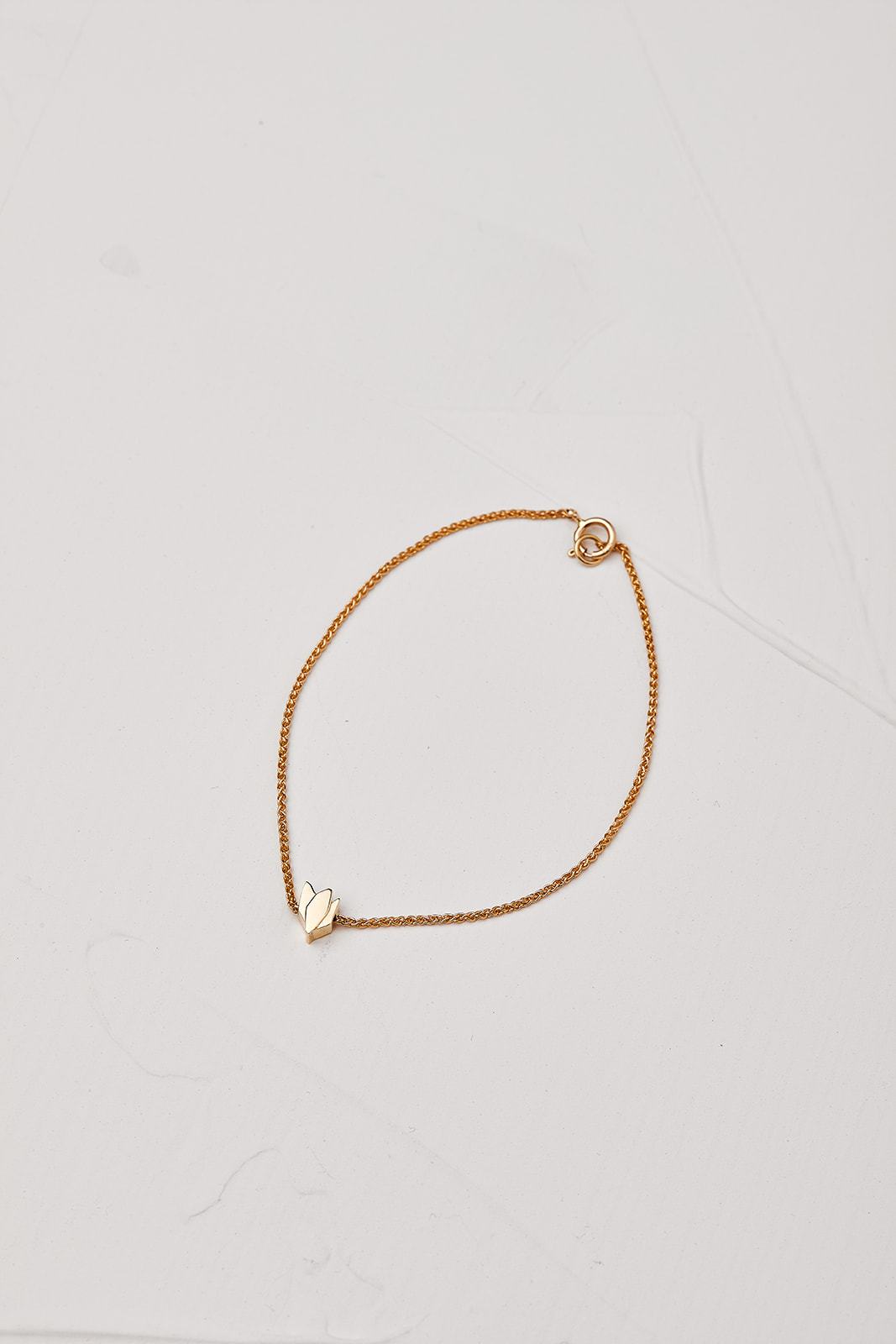 Gold Bracelet With Cyclamen Pendant