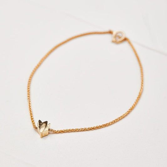 Gold Bracelet With Cyclamen Pendant
