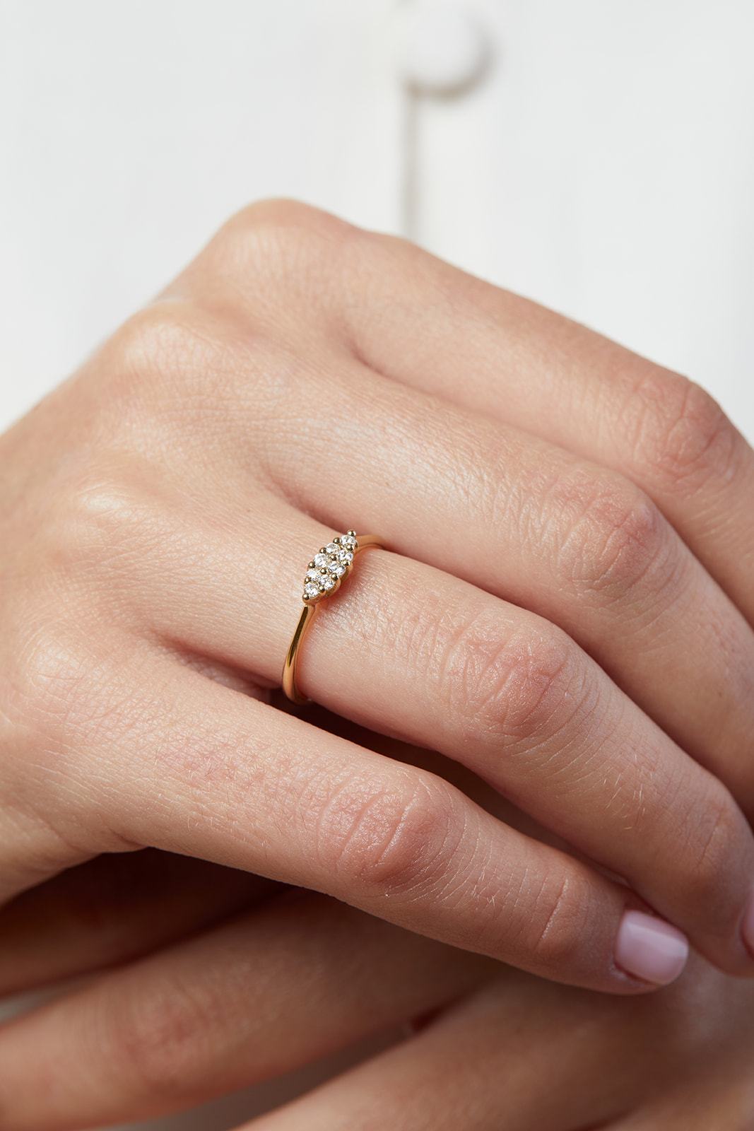 Glowing Forest Orchid Ring with Diamonds (0.20ct)