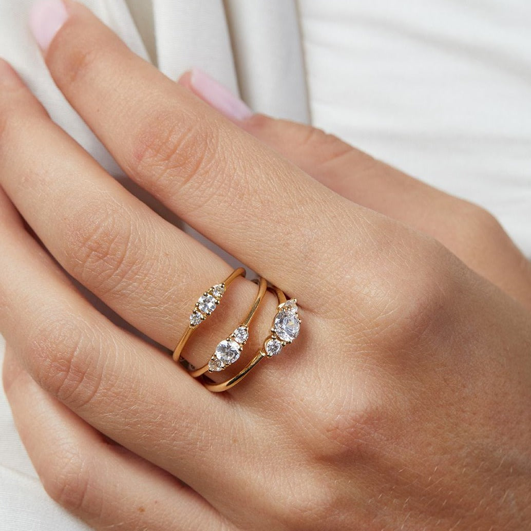 Radiant 0.6 ct Diamond Anemone Ring
