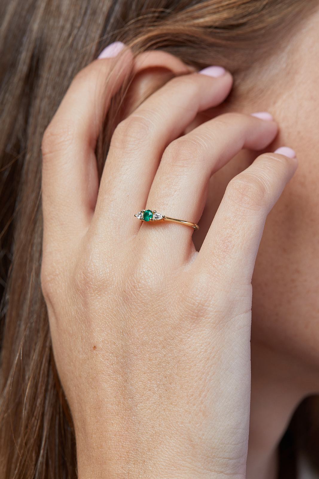 Versailles Emerald & Diamond Drop Ring