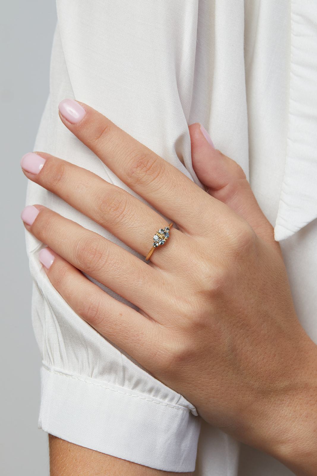Stunning Galilee Orchid Ring with Green Sapphire