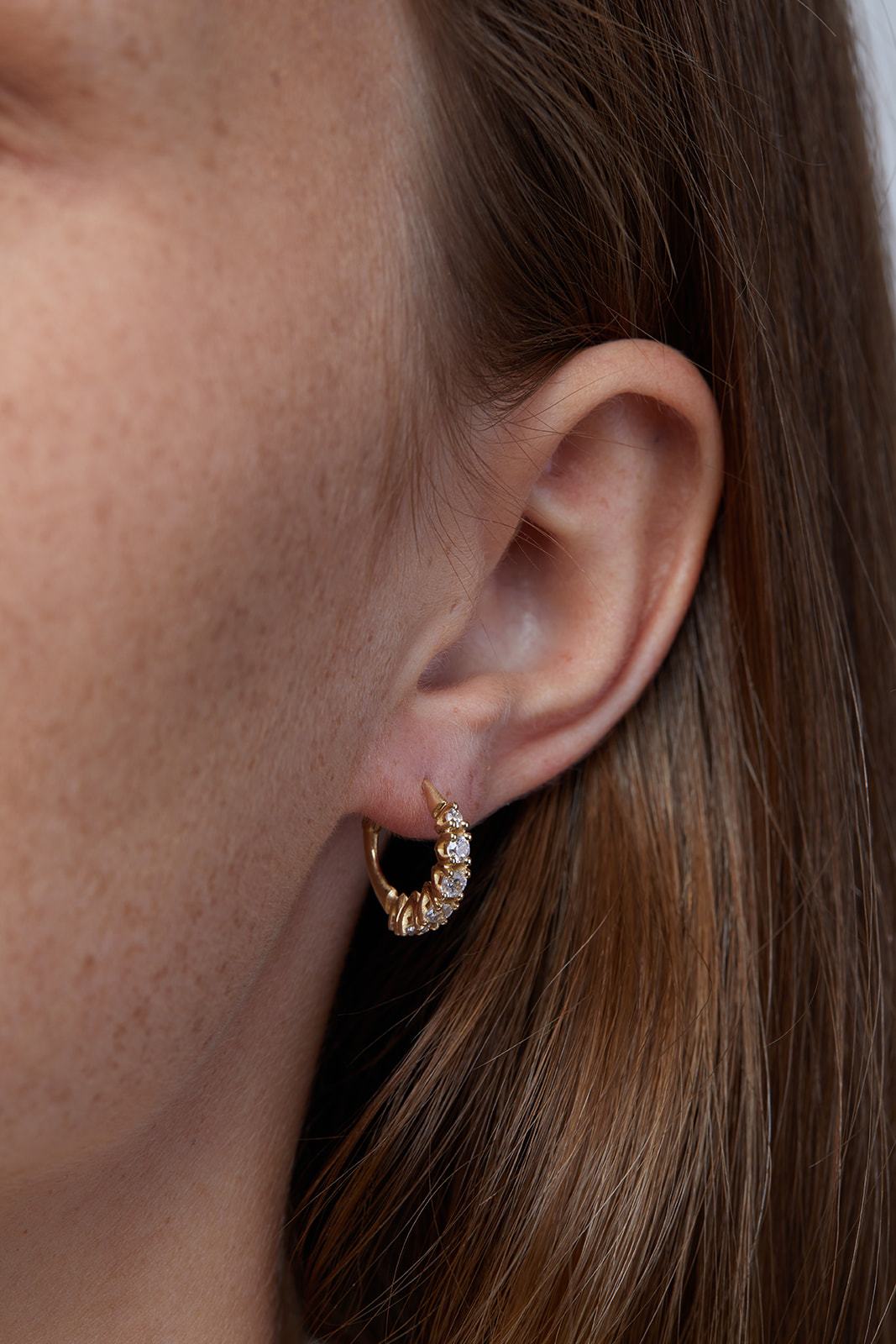 Olive Tree Earrings Studded With Lab Diamonds (0.5ct)