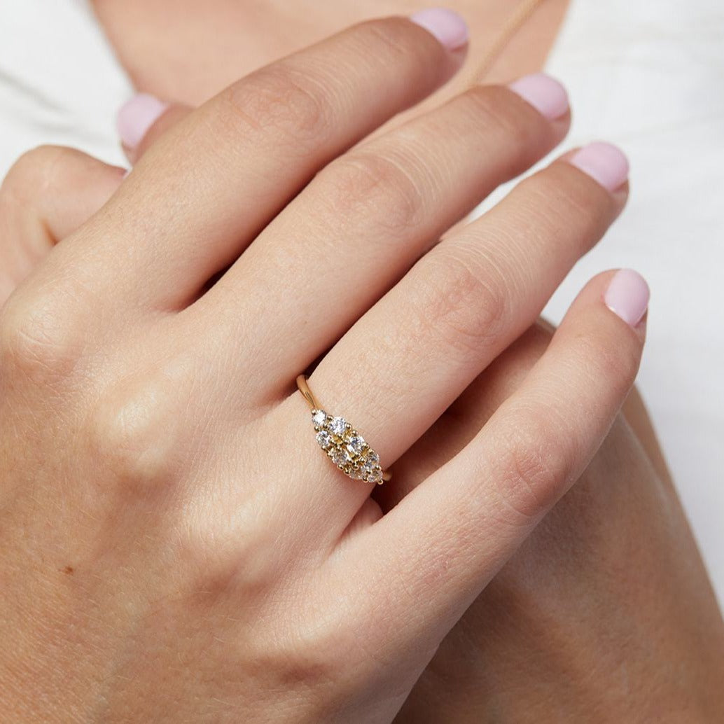 Radiant Orchid Ring with Lab Diamonds (0.5ct)