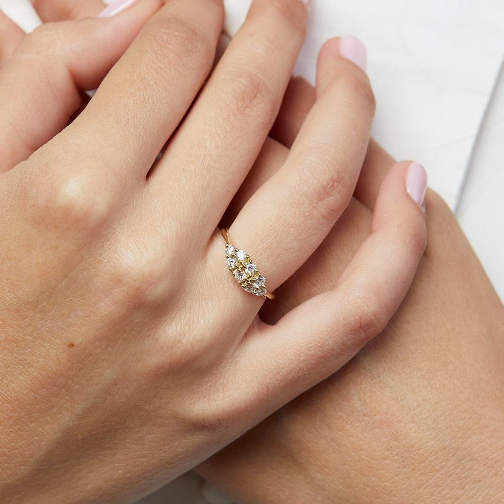 Radiant Orchid Ring with Lab Diamonds (0.5ct)