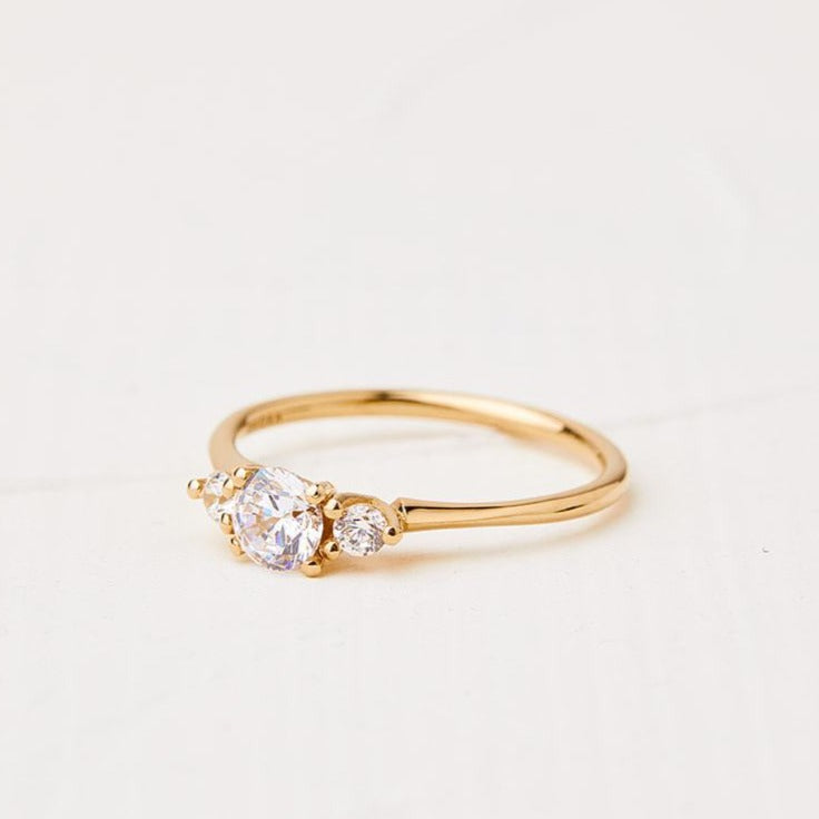Radiant 0.6 ct Lab Diamond Anemone Ring