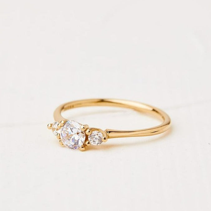 Radiant 0.6 ct Diamond Anemone Ring