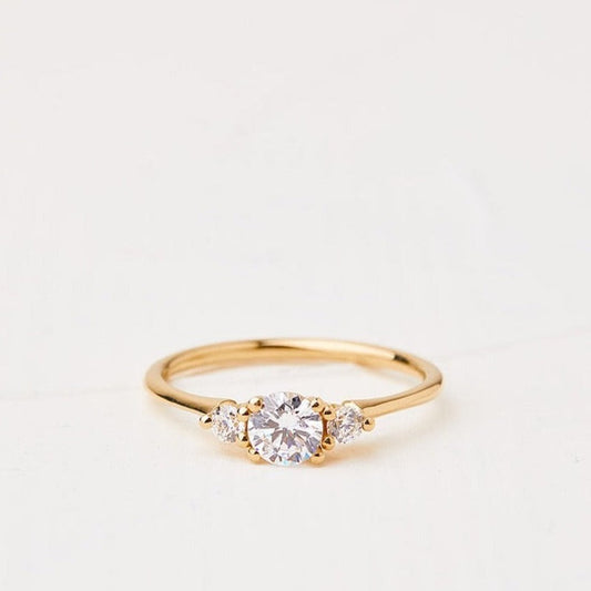 Radiant 0.6 ct Diamond Anemone Ring