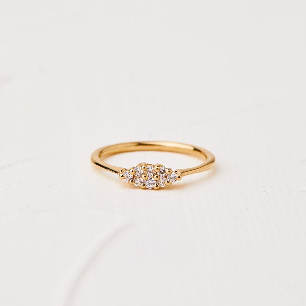 Glowing Forest Orchid Ring with Diamonds (0.20ct)
