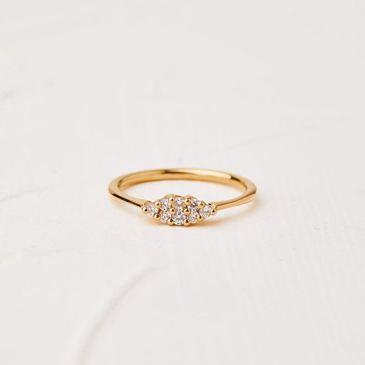 Glowing Forest Orchid Ring with Diamonds (0.20ct)