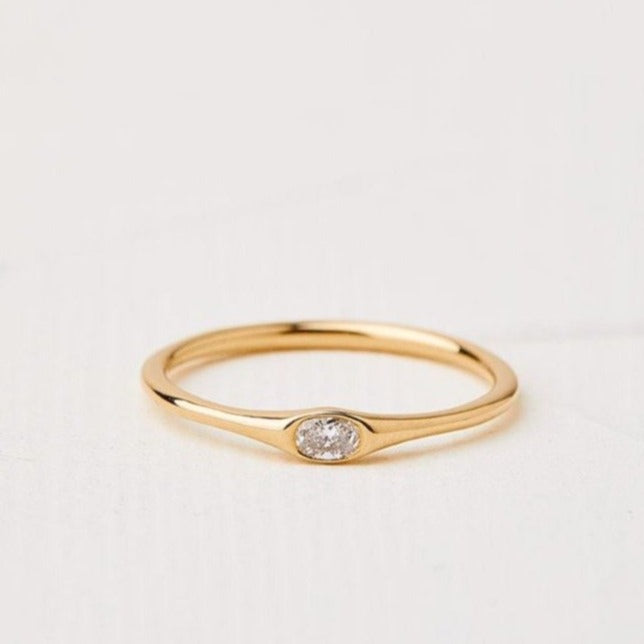 Circle of Life Ring with oval diamond