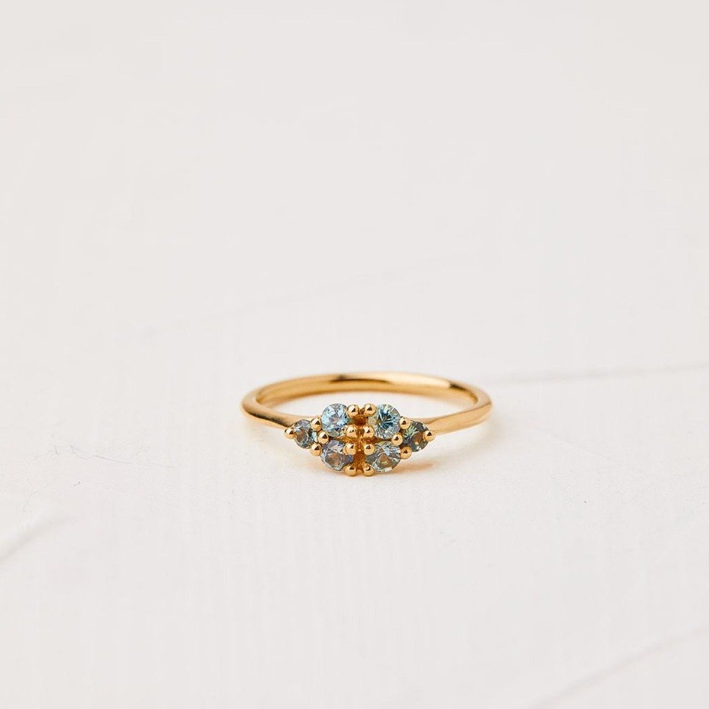 Stunning Galilee Orchid Ring with Green Sapphire