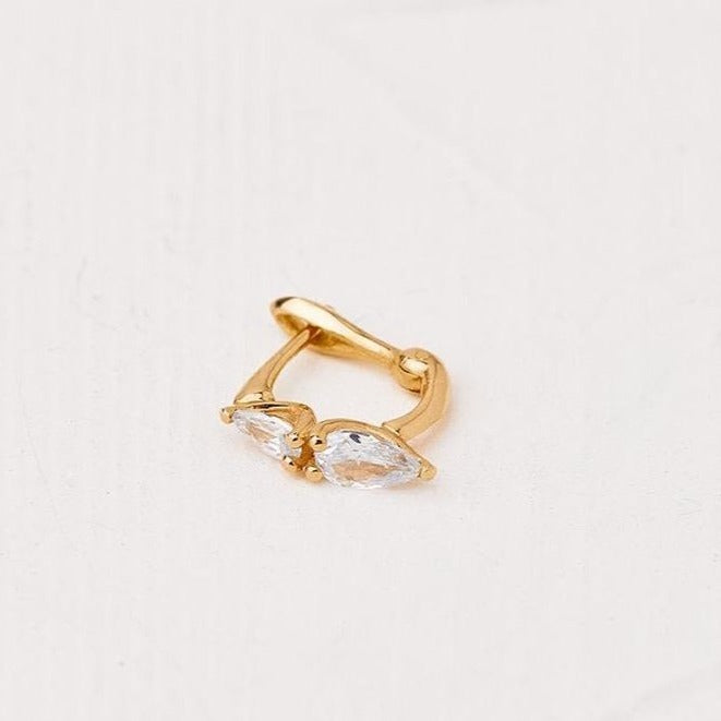 Jasmine Gold Earrings Studded With Drop-cut Lab Diamonds (0.60)