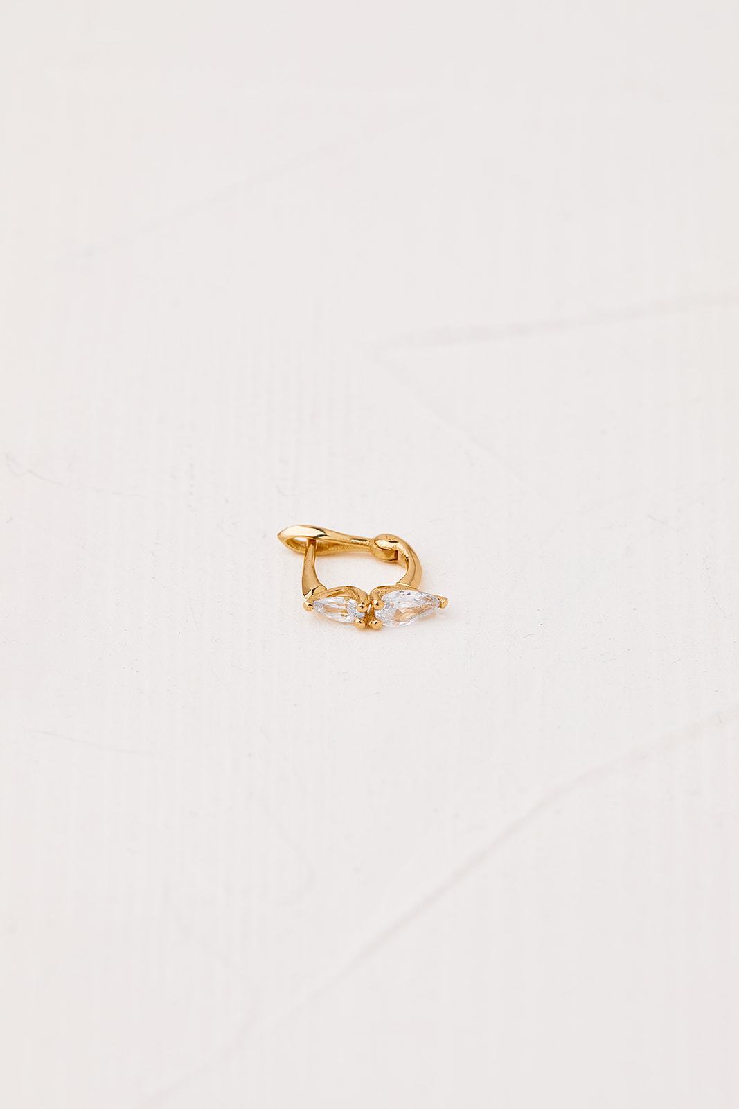 Jasmine Gold Earrings Studded With Drop-cut Lab Diamonds (0.60)