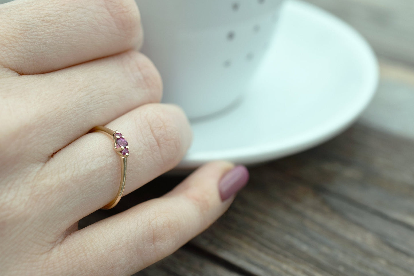 Woodland Peony Sapphire Ring